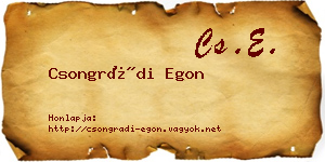 Csongrádi Egon névjegykártya